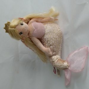 Douglas Mermaid Princess Doll Toy Plush Stuffed Small gold pink blonde long hair